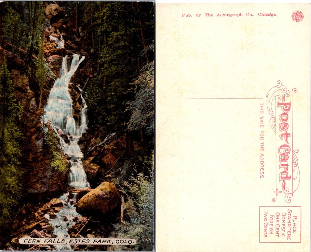 Fern Falls Estes Park Colorado CO Postcard