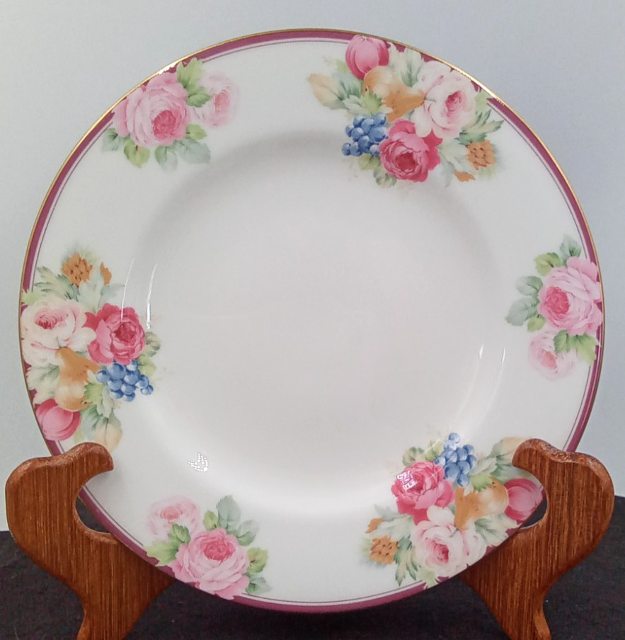Mikasa Rosemead Salad Plate Dish White Pink Floral Bone China Vintage Japan 7