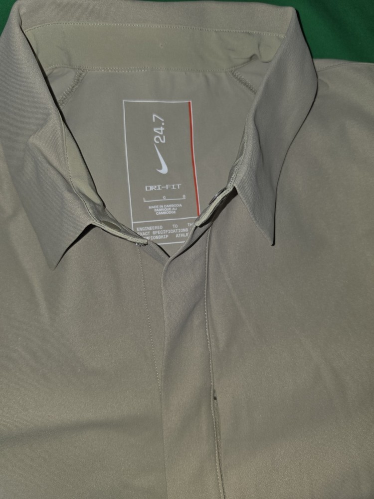 Nike 24.7 Perfect Stretch Dri-Fit Top Snap Button Shirt HQ6958-253 Men’s Size L