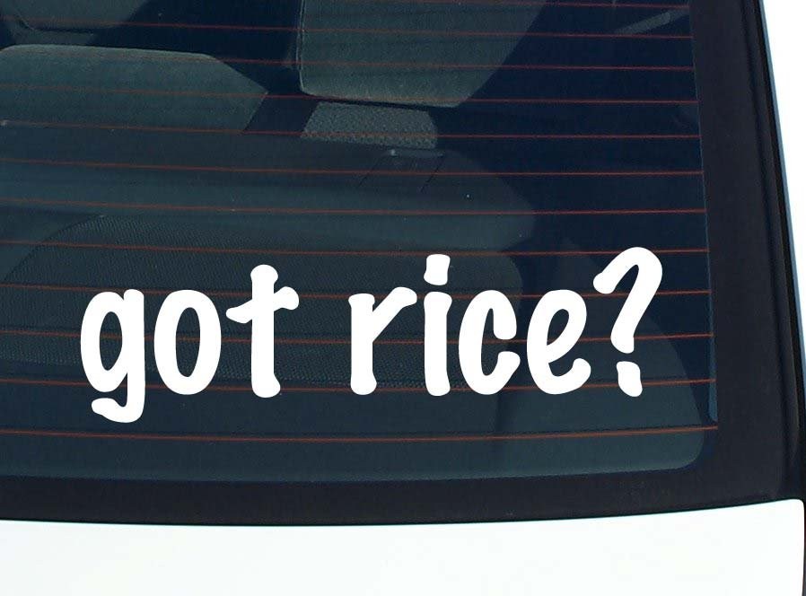 Got Rice Funny Car Decal Bumper Sticker Vinyl Window Pride