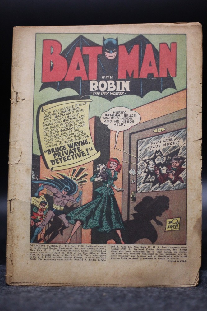 Detective Comics (1937) #155 3rd Ray Raymond Dan Berry Fred Ray Coverless 0.3 PR