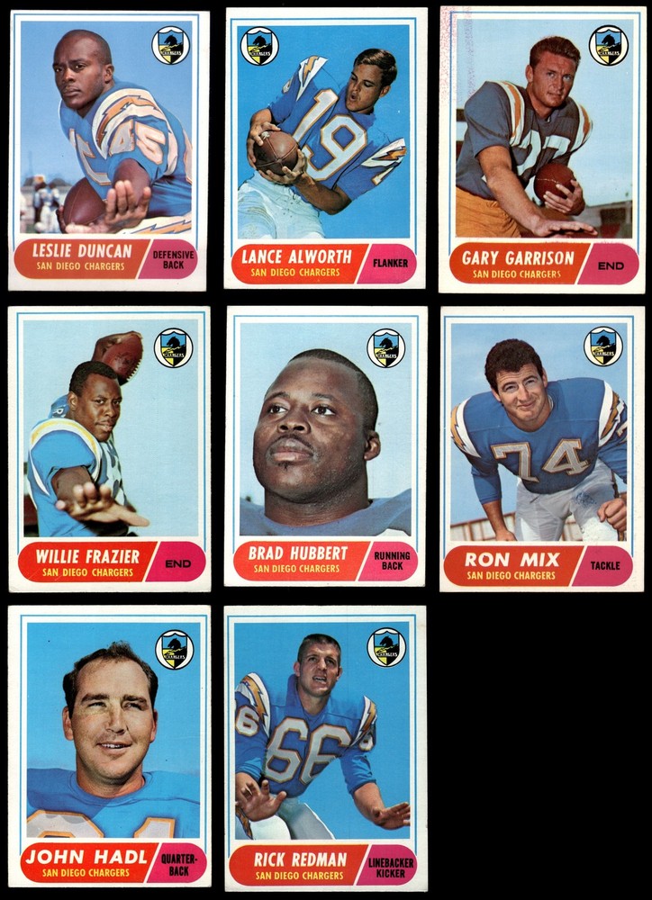 1968 Topps San Diego Chargers Team Set 4.5 - VG/EX+ 7060511
