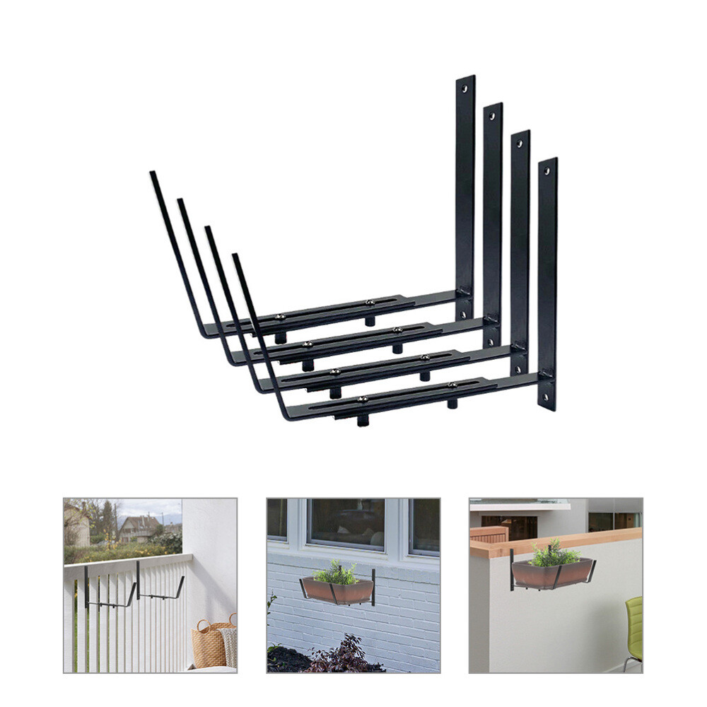 1 Set of Balcony Planter Hanger Metal Hanging Planter Bracket Iron Brackets for