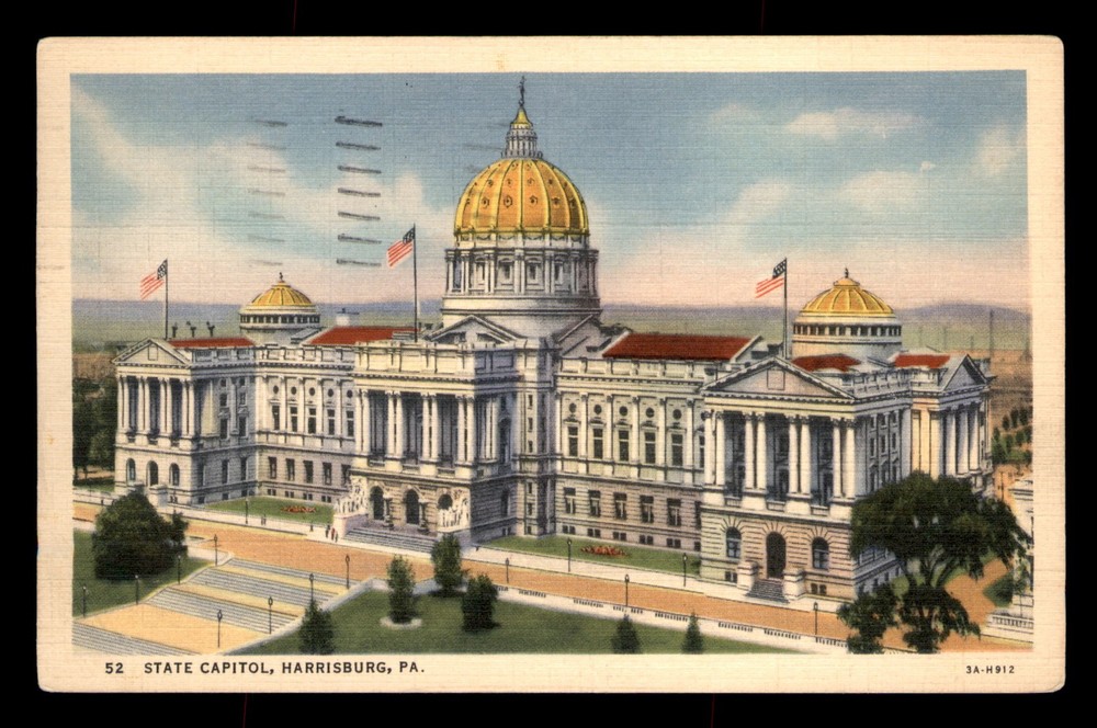 State Capitol Harrisburg Pennsylvania PA Posted Linen Postcard