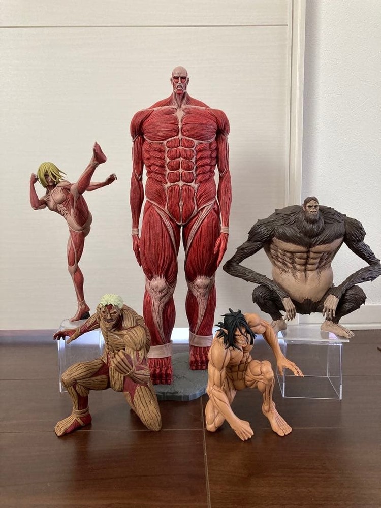 Attack on Titan POP UP PARADE Figure Set Colossal, Beast, Female, Armored Titans