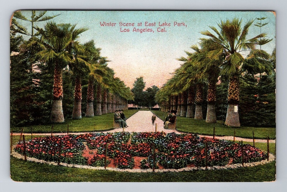 Los Angeles CA-California, Winter at East Lake Park, c1909 Vintage Postcard