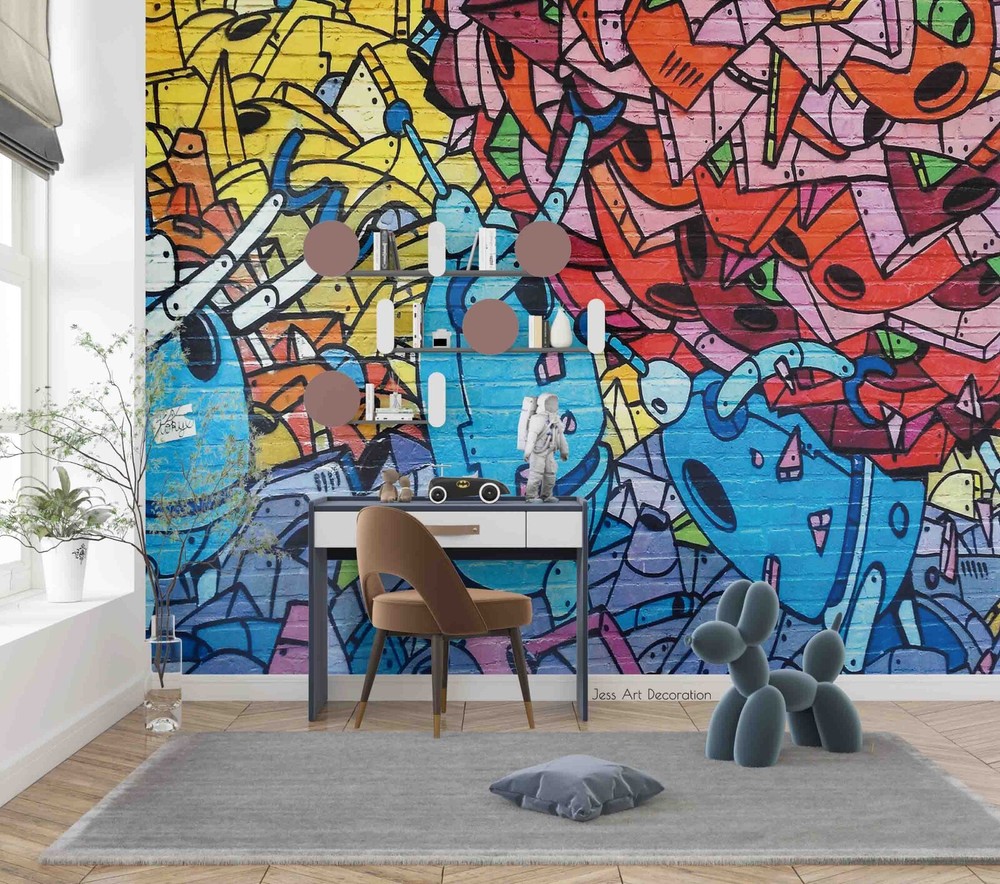 3D Abstract Color Street Graffiti Wall Murals Wallpaper Murals Wall Sticker 12-image
