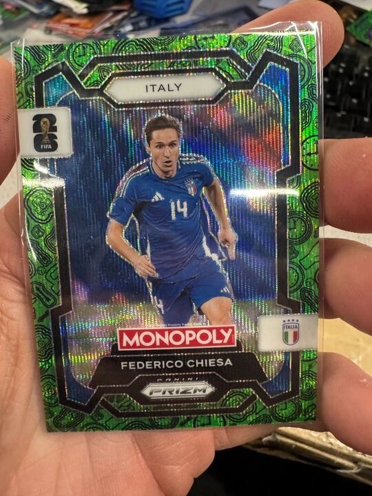 2026 Panini Prizm FIFA World Cup Cards #35 Federico Chiesa – Italy green wave