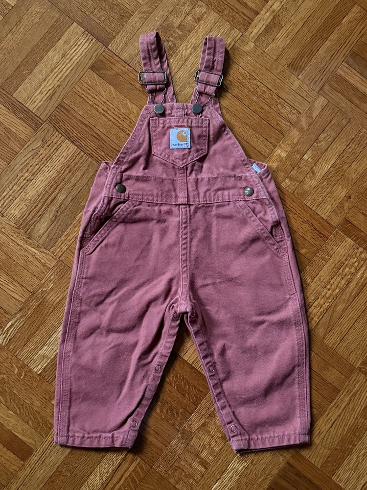 Vintage Carhartt Infant Kids Vintage Rose Bib Overalls Size 18M Style YIR01 VRS