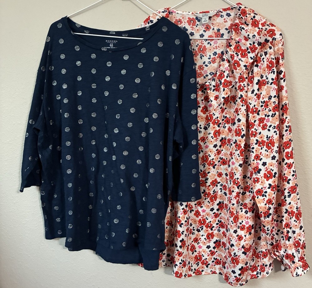 Croft&Barrow & Sonoma Women’s 2xl Blouse & Shirt Lot