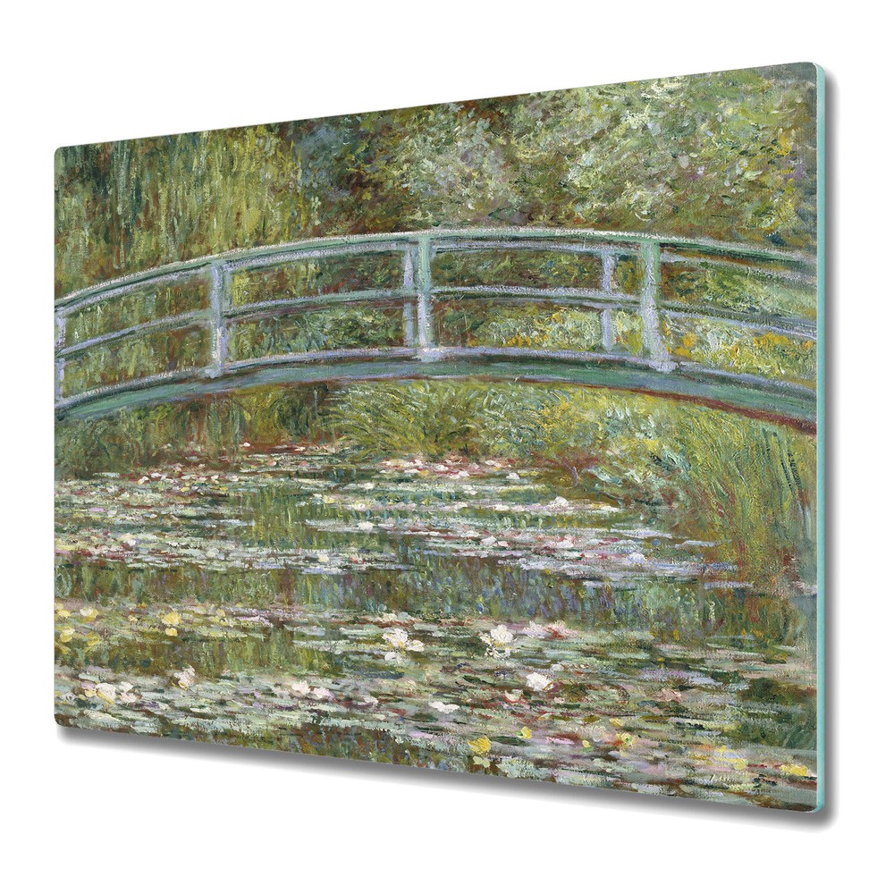 Tempered Glass Kitchen Chopping Board Bridge Above the Lake Painting 60x52
