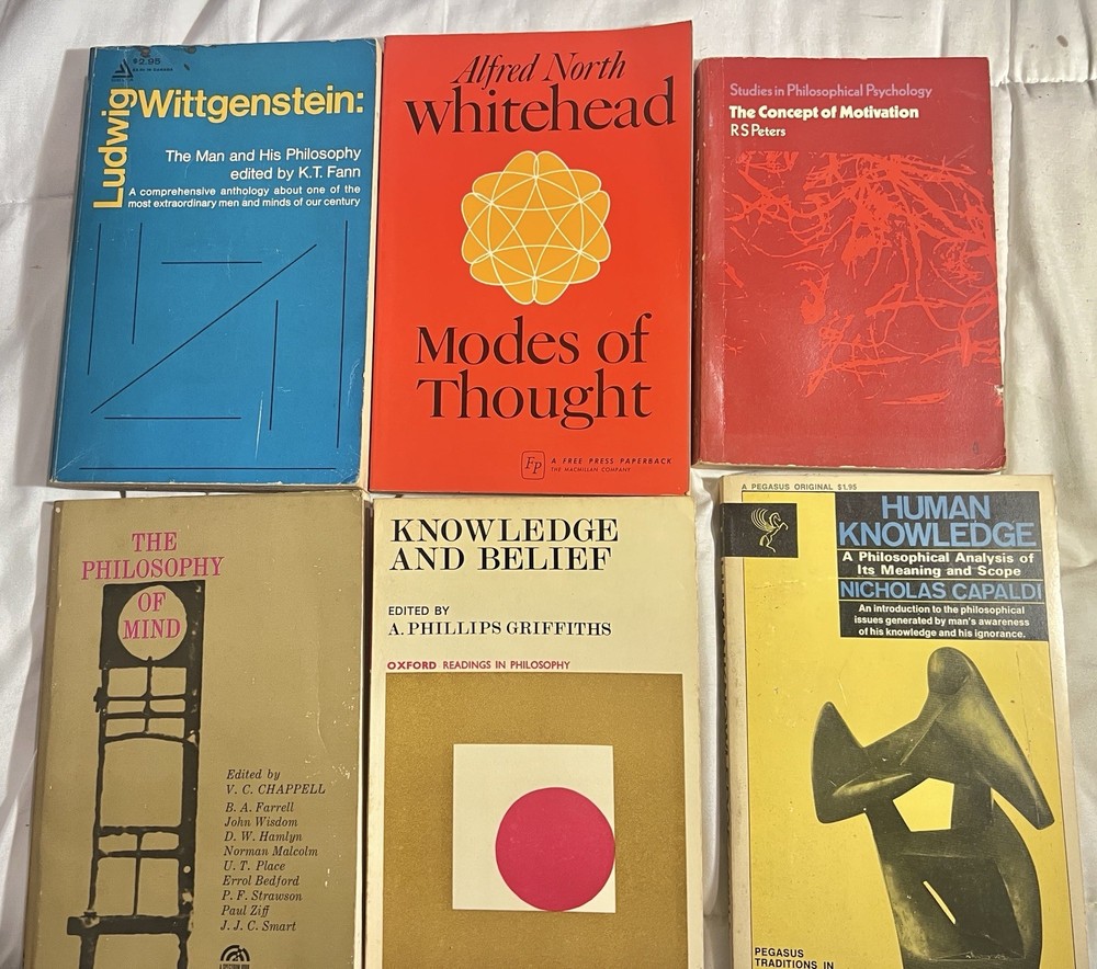 Vintage Philosophy Book Lot Wittgenstein Whitehead Mind Professor Annotated