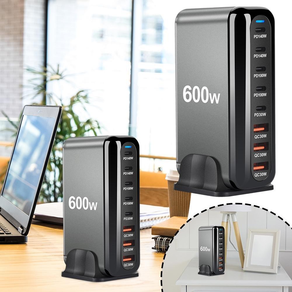 600W 8-Port USB C Fast Charging Station with PD3.1 Power Delivery