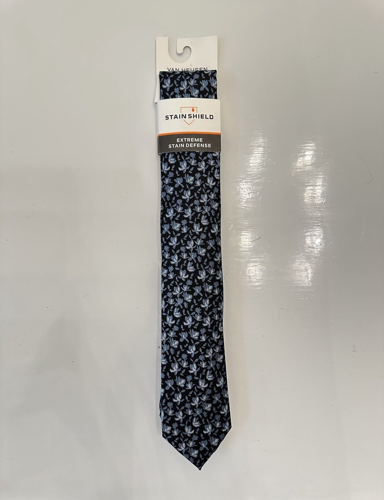 🔥NEW🔥 VAN HEUSEN Stain Shield Defense Men's Tie Blue Floral
