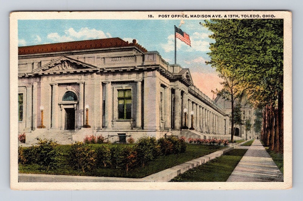 Toledo OH-Ohio, Post Office, Antique, Vintage Souvenir Postcard