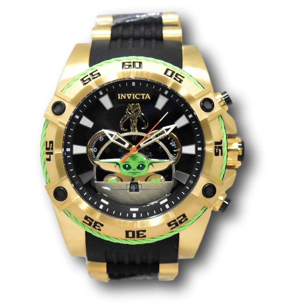 Invicta Star Wars The Child Men's 52mm Baby Yoda Limited Gold Chrono Watch 41209