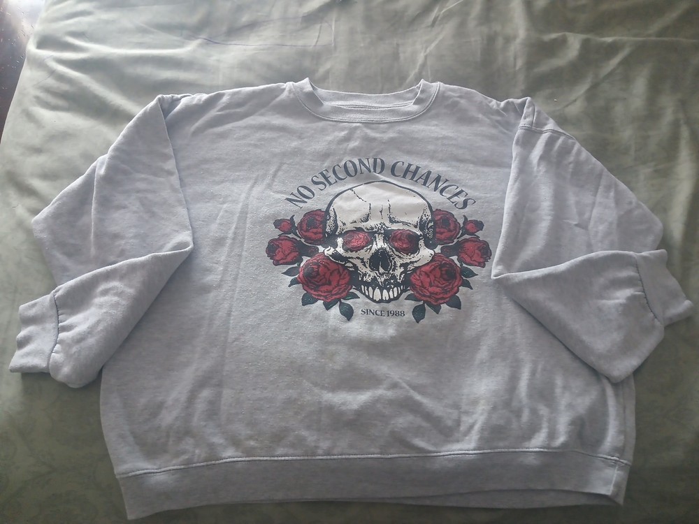 Vintage 90s Morning Sun Floral Sweatshirt Grandma Bouquet Gray Size XL
