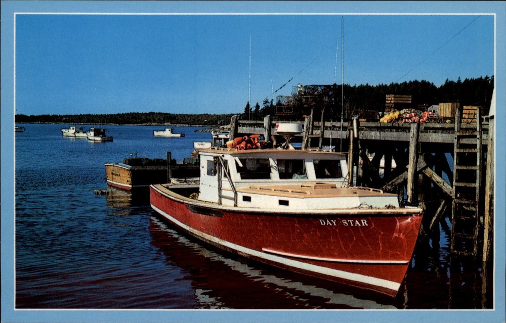 Lobster Boats Along The Maine Coast Day Star vintage postcard z571