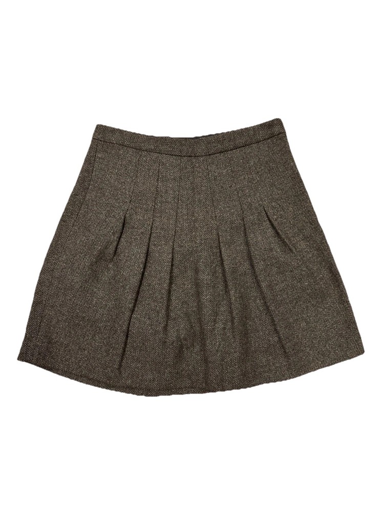 Y2K Gap Wool Skirt Size 2 Brown Pleated Preppy School Girl Clueless Vintage