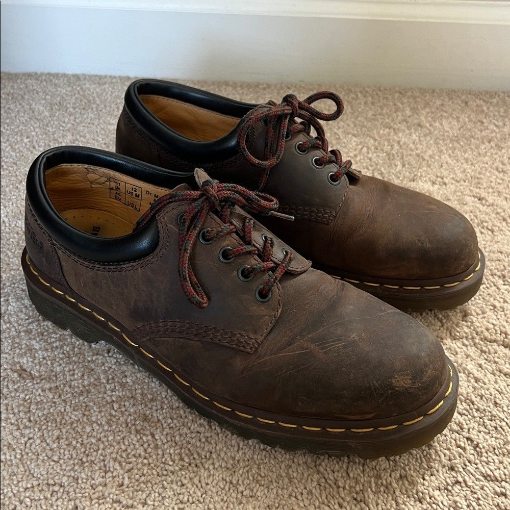 Dr. Martens 8053 Crazy Horse Leather Casual Shoes Mens 12, Dark Brown Oxford