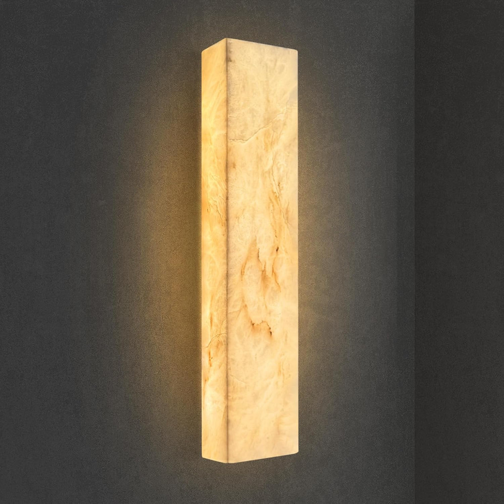 Alabaster Wall Sconces Natural Marble Bathroom Vanity Wall Light Fixture 15.7
