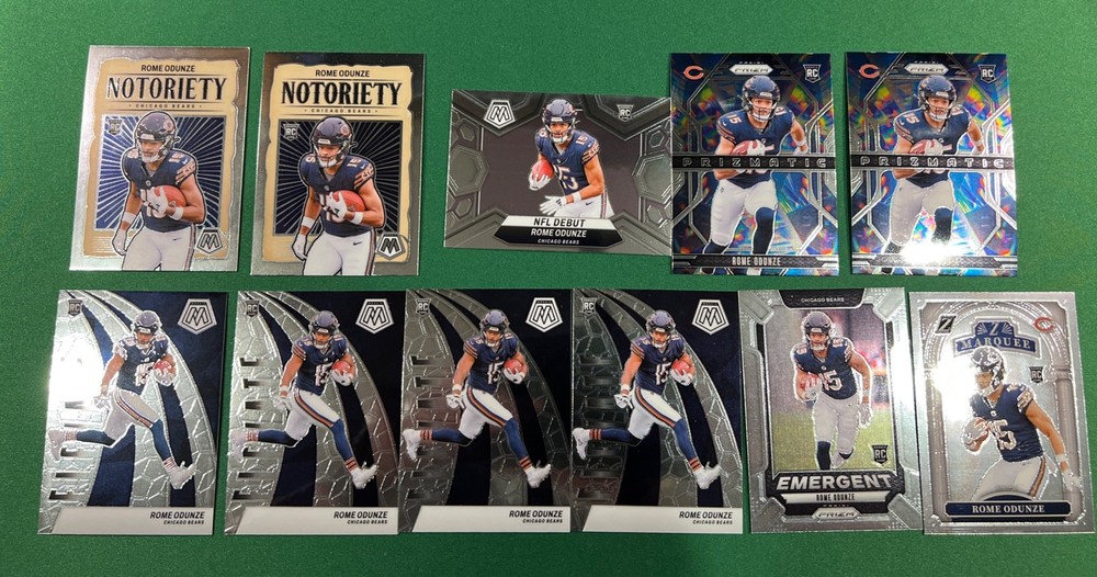Rome Odunze Rookie Card Lot (11)  2024 Prizm Mosaic Zenith Chicago Bears