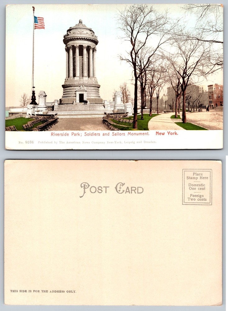 Riverside Park Soldiers Sailors Monument New York Postcard