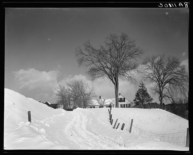 Windsor County Vermont 1936 Snow Scene Rural Farmhouse Winter Landscape