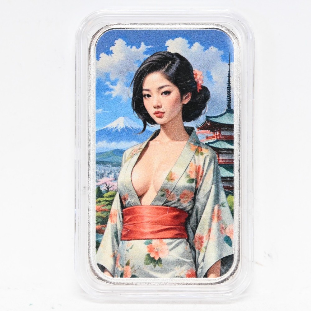 Bullion Baddies Sakura Silk Series 5 1-oz .999 Silver Bar In Case (slx5341)