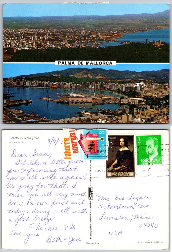 Continental Palma De Mallorca Postcard