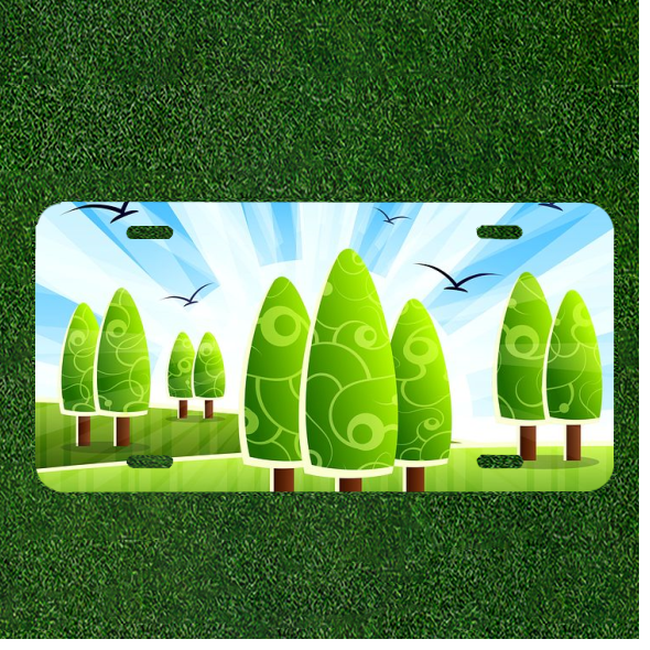 Custom Personalized Car License Plate With Landscape Nature Background