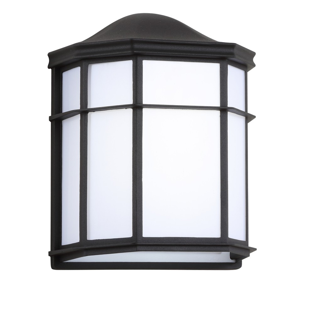 Henry 7.75-Inch Black and White Outdoor Metal Sconce Light