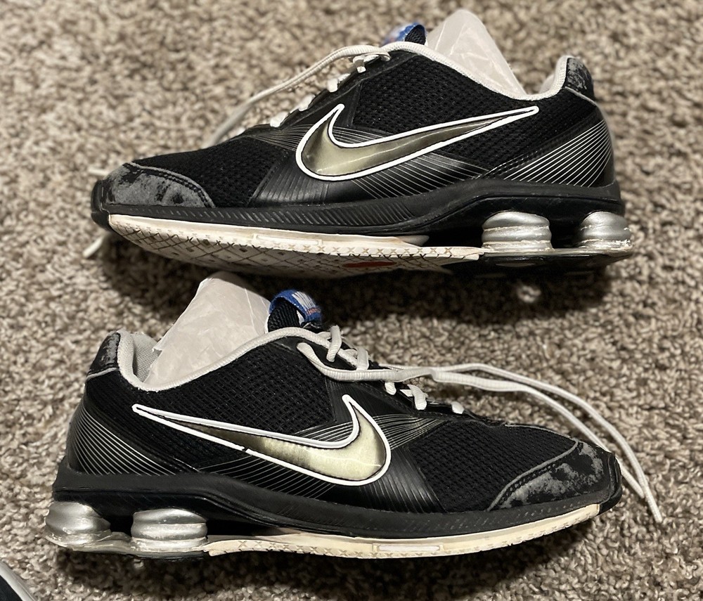 Nike Shox Womens Size 8 Zip Black Metallic Silver X-Trainers  ‘this Good Deal!’