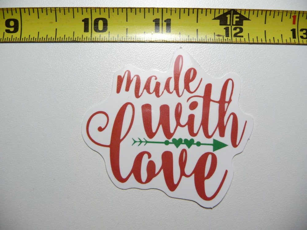 Motivational Made with Love Decal Sticker Spread Kindness Positive Attitude