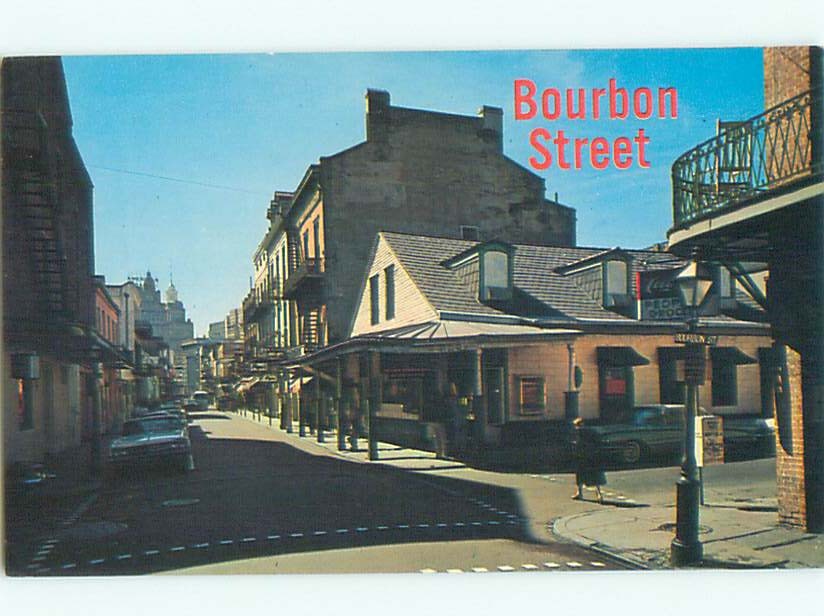 Unused Pre-1980 OLD CARS & SHOPS ON STREET New Orleans Louisiana LA n0445@