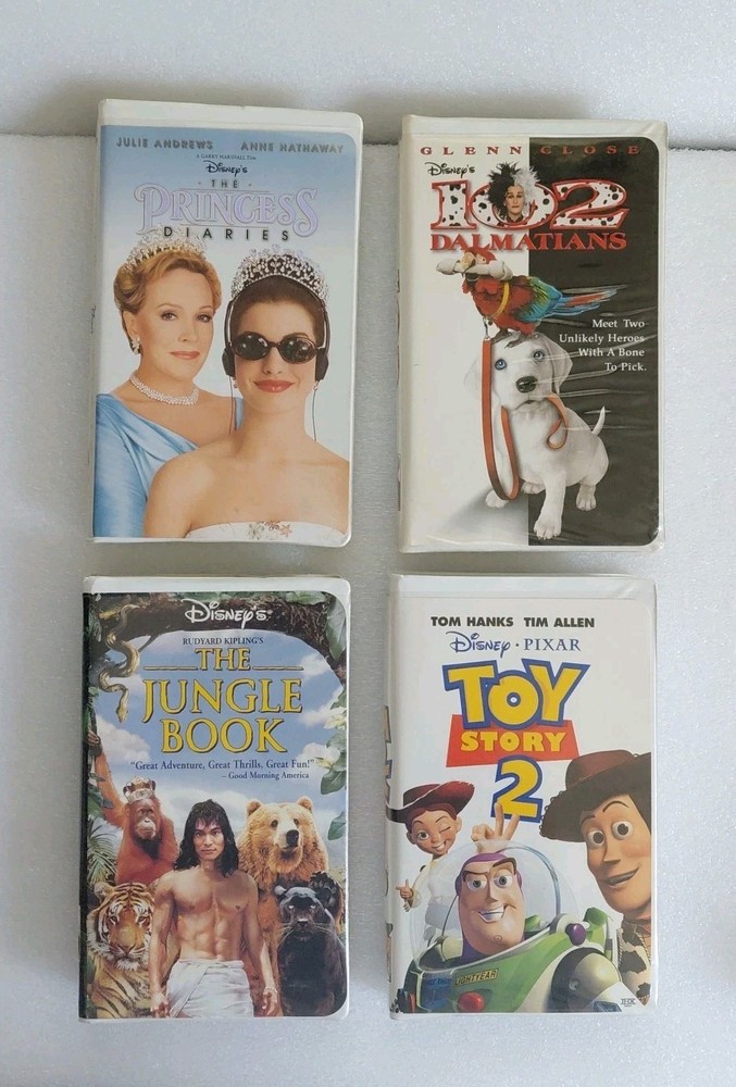 Lot Of 4 Disney VHS TOY STORY 2 102 Dalmatians The Jungle Book PRINCESS DIARIES