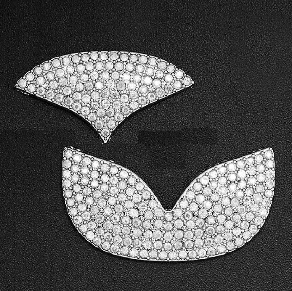 Mazda Steering Wheel Emblem Trim Diamond Studded Sticker Decal