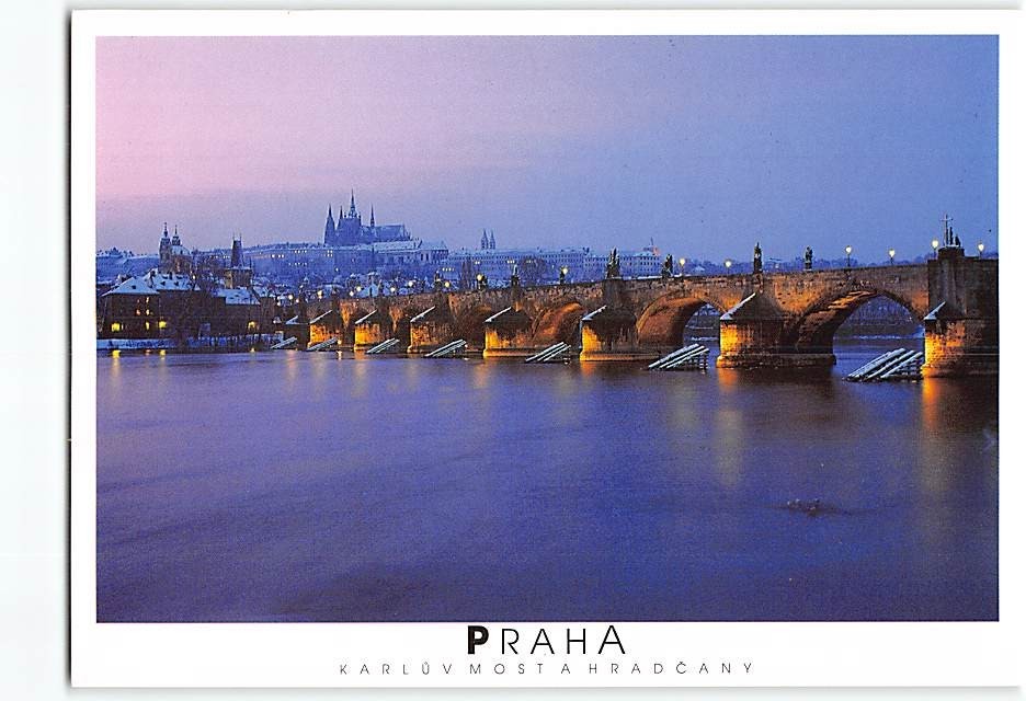 Postcard Karlův Most A Hradcany Prague Czech Republic