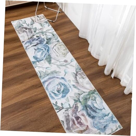 Colorful Modern Floral Jasmine Washable Kitchen Runner Rug
