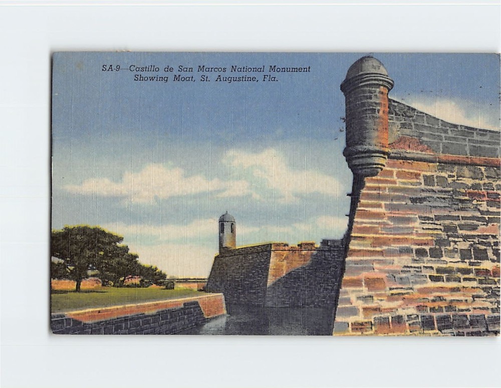 Postcard Castillo de San Marcos National Monument St. Augustine Florida USA