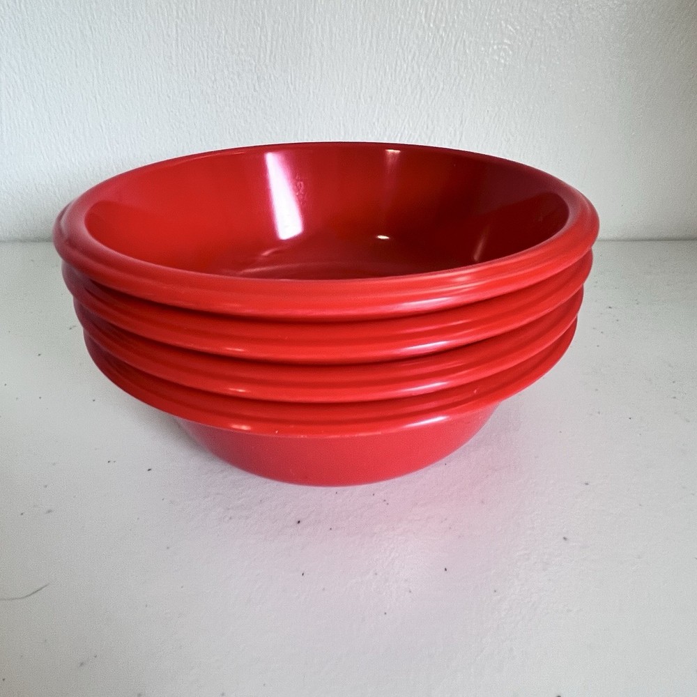 Vintage Rubbermaid Red Melamine Bowls #3836 Set Of 4