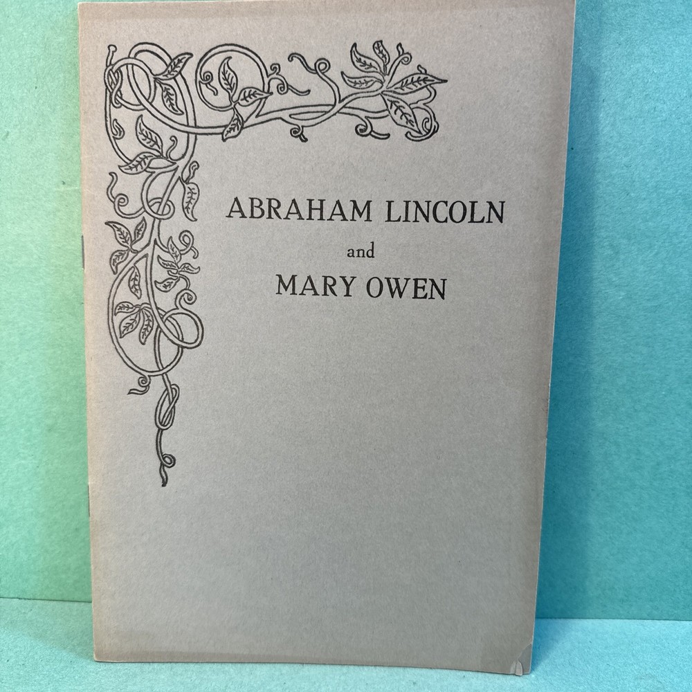 1922 Abraham Lincoln and Mary Owen Springfield IL Limited Ed. 3 Letters Barker's
