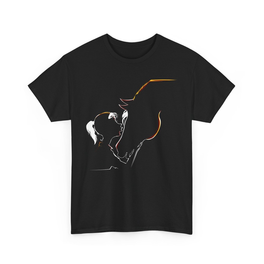 Horse T-Shirt, Horse with Girl Horseback Riding Fans Animals Horses Women Shirt