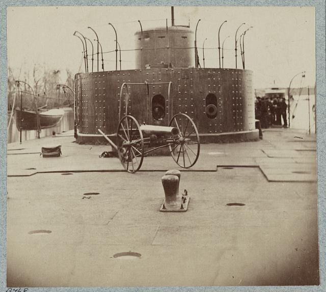 Photo:James River Virginia USS Lehigh Monitor Civil War 1860s Deck Gunship