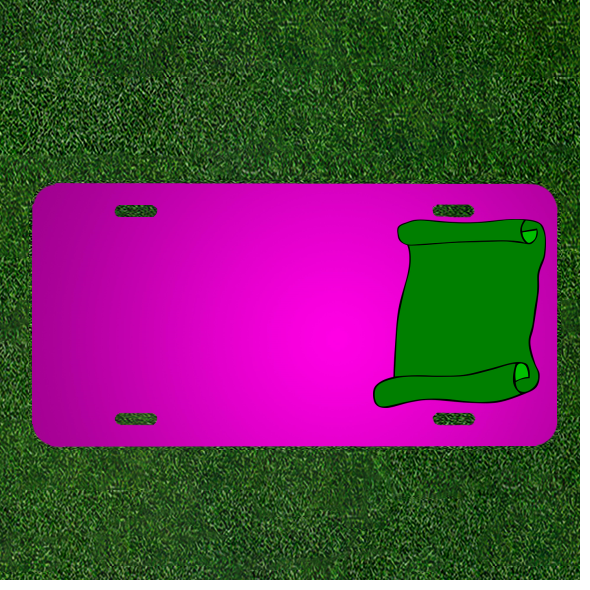 Create Your Own Custom Car License Plate Featuring Personalized Names on a Scroll Design with Blank Background