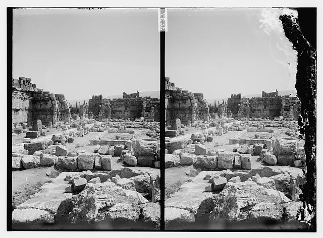 Photo:Baalbek Lebanon 1900s Temple Ruins Stone Blocks Stereograph