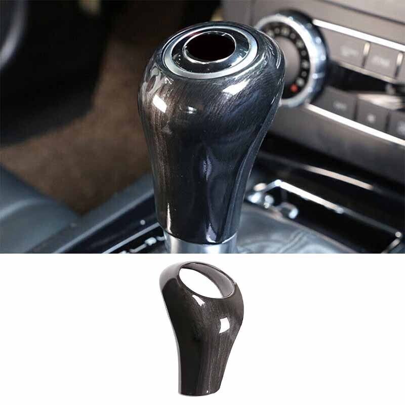 Wood Grain Knob Cover Car Central Console Gear Shift For Benz GLK 2013~15 Black