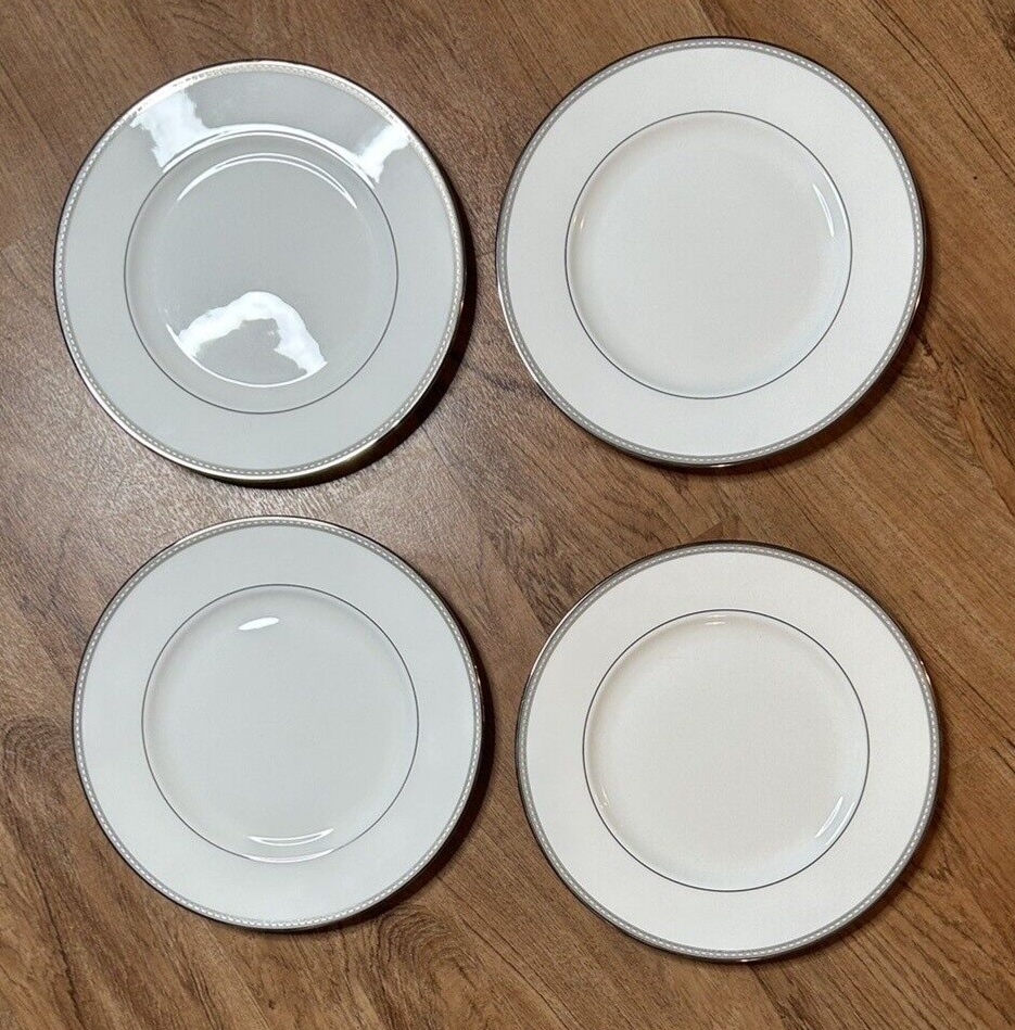 NEW LENOX Murray Hill set of 4 Fine Bone China White 10.75