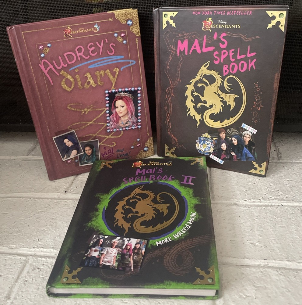 Disney Descendants Mal’s Spell Book 1 & 2, Audreys Diary (Lot Of 3 Books)