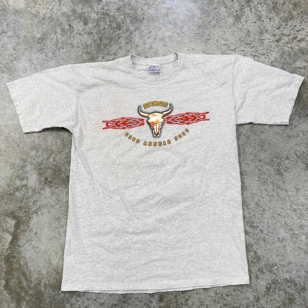 Vintage Sturgis shirt mens XL 2002 motorcycle Rally Harley gray biker eagle y2k